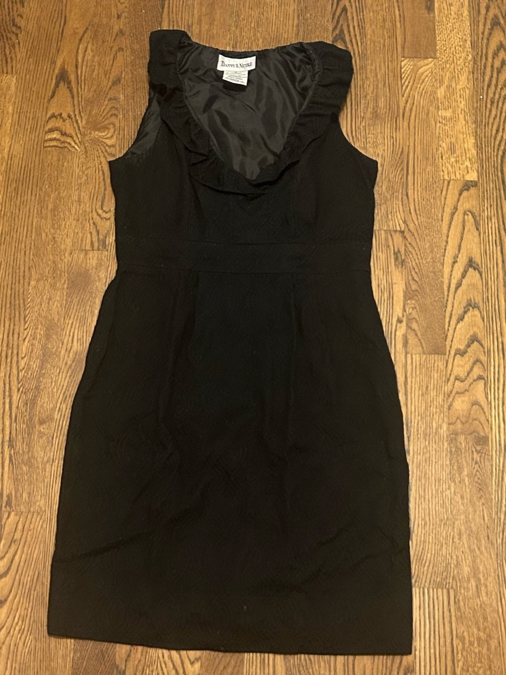 Danny & Nicole Black Ruffle Neck Mini Dress 246